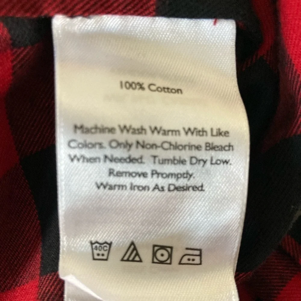NWT Eddie Bauer Red and Black Plaid Flannel Shirt XS